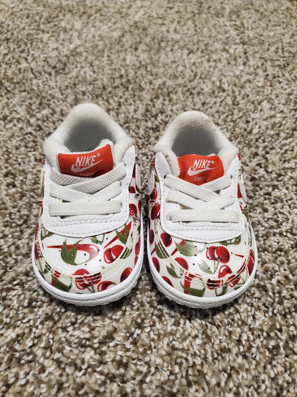 Infant Nike Air Force 1 Crib- Cherry Picnic Size 2